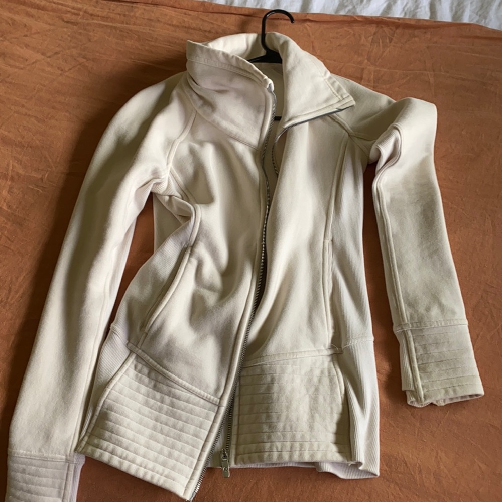 White lululemon zip up